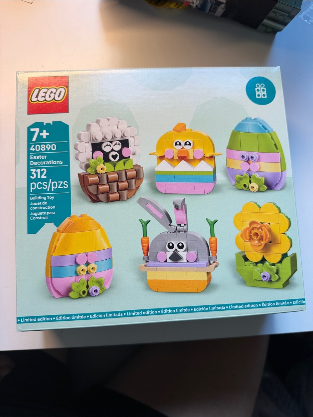 LEGO Pastel Easter Figures Building Set - Yellow, Pink, Green, Blue, Purple
